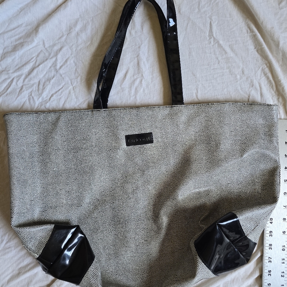 Lancome Black and White Dotted Tote